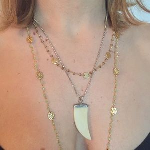 Layering tooth necklace